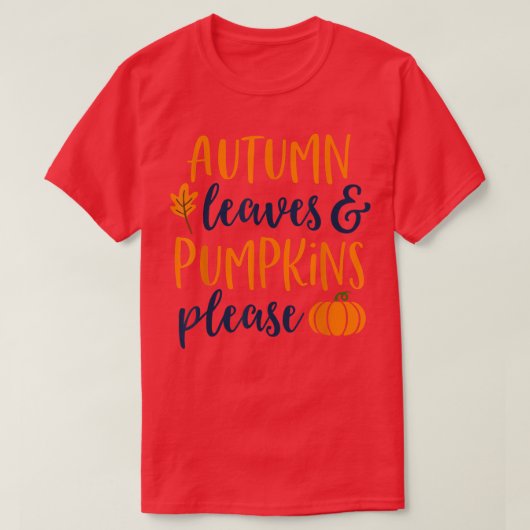紅葉とカボチャPleaseFall T-shirt Women Tシャツ (デザイン正面)