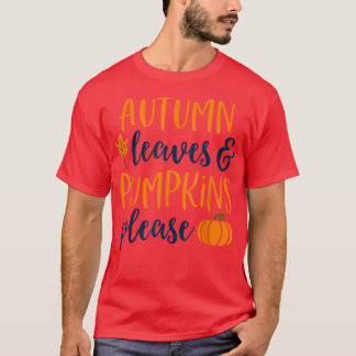紅葉とカボチャPleaseFall T-shirt Women Tシャツ