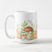 紅葉とキノコイラストレーション コーヒーマグカップ (左)