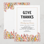 紅葉とゴールドの感謝祭 フレンドギビング 招待状 (正面/裏面)