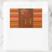 紅葉とストライプワインのラベル 長方形シール (バッグ)