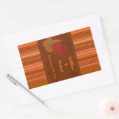 紅葉とストライプワインのラベル 長方形シール (封筒)