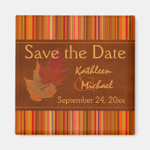 紅葉とストライプ日付マグネットの保存