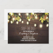 紅葉とストリングライトは日付はがきを保存 案内ポストカード (正面/裏面)