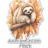 紅葉とスロースお願い シール (正面)