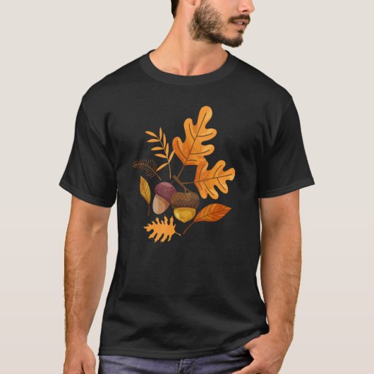 紅葉とドングース秋for Women Thanksgivi Tシャツ (正面)