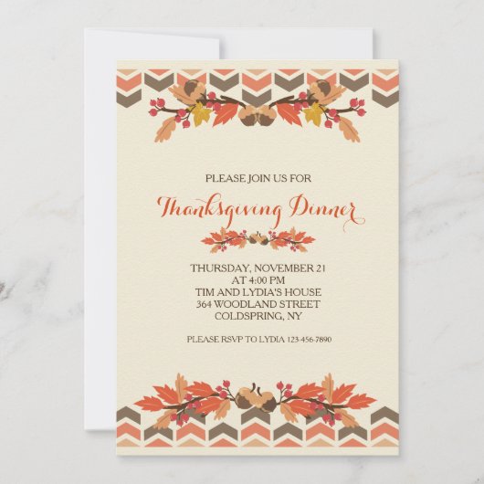 紅葉とドング招待状 招待状 (正面)