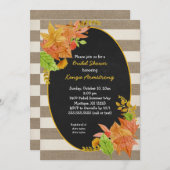 紅葉とバーラップシャルボードブライダルシャワー 招待状 (正面/裏面)