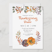 紅葉とパンプキンの感謝祭招待状 招待状 (正面)