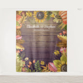 紅葉とパンプキンの秋の結婚式 フォトブース用背景 タペストリー (正面)