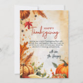 紅葉とパンプキンズベージュサンクスギビングカスタム シーズンカード (正面)