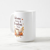 紅葉とパンプキン大歓迎 コーヒーマグカップ (正面左)