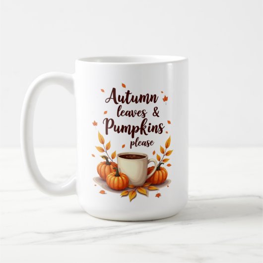 紅葉とパンプキン大歓迎 コーヒーマグカップ (左)