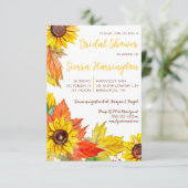 紅葉とヒマワリ、秋ブライダルシャワー 招待状 (スタンド正面)