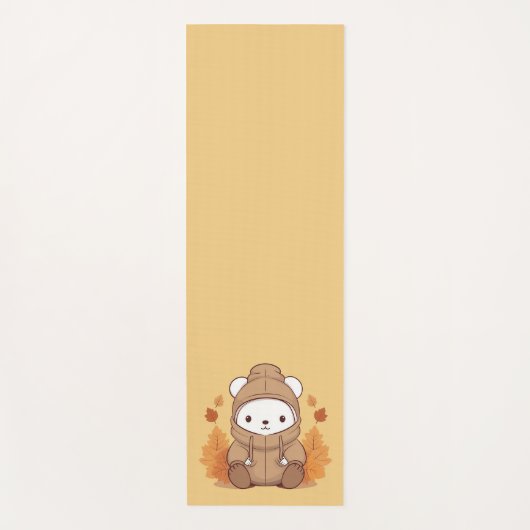 紅葉とフード付きスウェットシャツベア ヨガマット (正面)