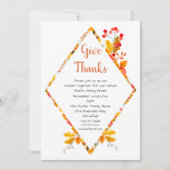 紅葉とベリー感謝してい与えのディナー 招待状 (正面)