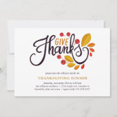 紅葉とベリー感謝祭ディナー 招待状 (正面)