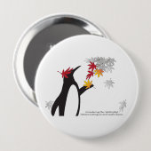 紅葉とペンギンのイラストが可愛い 缶バッジ (正面&裏面)