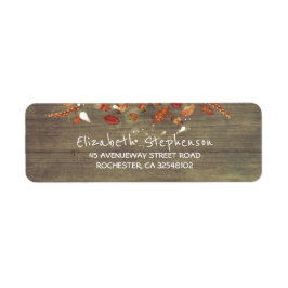 紅葉とホタル素朴結婚ズ ラベル