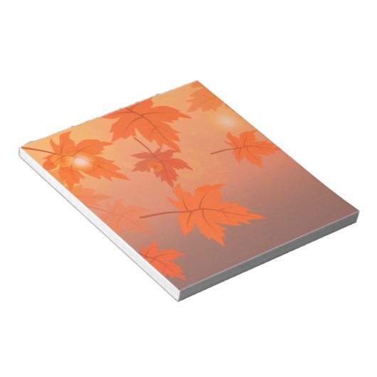 紅葉とボケ効果の秋のデザイン ノートパッド (アングル)