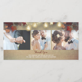 紅葉とメイソンJars写真結婚の皆様に感謝 サンキューカード