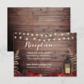 紅葉とランタン 秋の結婚式 披露宴 招待状 (正面/裏面)