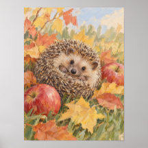 紅葉とリンゴの森に佇むハリネズミのAr