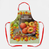 紅葉とリンゴ、幸せな感謝祭 エプロン (正面)