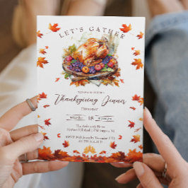紅葉とローストトルコ感謝祭 招待状