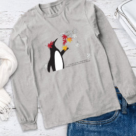 紅葉と可愛いペンギン トライブレンドＴシャツ