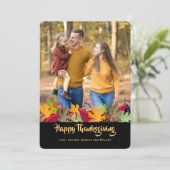 紅葉と実の写真カード 招待状 (スタンド正面)