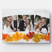 紅葉と新婚写真の コラージュ 秋のウェディング フォトプラーク (正面)