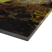 紅葉と木が未舗装道路を覆う カッティングボード (角)