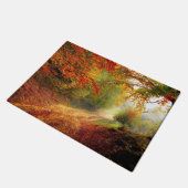 紅葉と木が未舗装道路を覆う ドアマット (アングル)