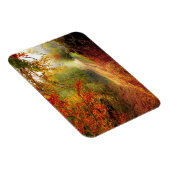 紅葉と木が未舗装道路を覆う マグネット (右側)