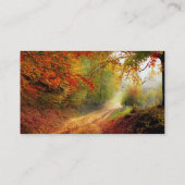 紅葉と木が未舗装道路を覆う 名刺 (裏面)