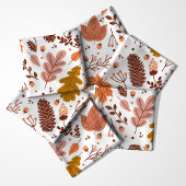 紅葉と果実のパターン ファブリック