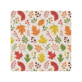 紅葉と果実のパターン メタルプリント