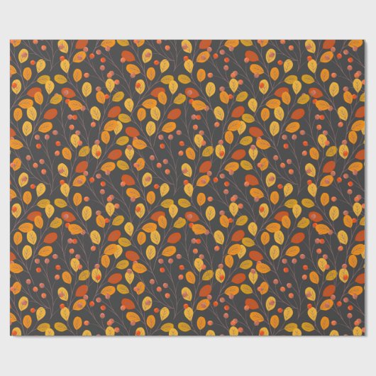 紅葉と果実のラッピング紙 ラッピングペーパー (フラット)