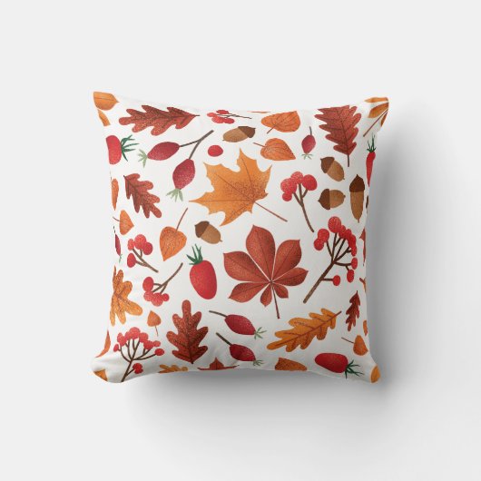 紅葉と果実パターン感謝祭 クッション (正面)