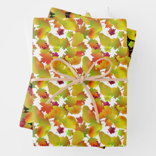 紅葉と果実包み紙 ラッピングペーパーシート (インサイチュ)