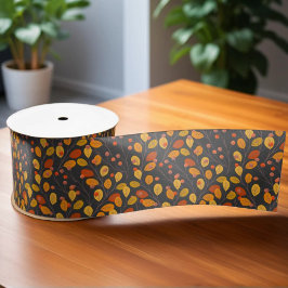 紅葉と果実 サテンリボン