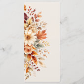 紅葉と秋の植物を描いた水彩画の結婚式 メニュー (裏面)