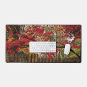 紅葉と竹垣の写真 デスクマット (キーボード&マウス)