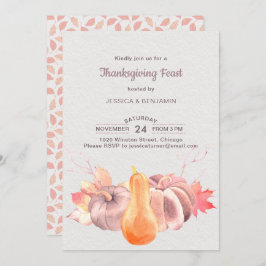 紅葉と素朴かぼちゃの感謝祭 招待状