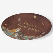 紅葉と素朴キツネの親睦 ペーパープレート (アングル)