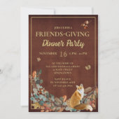 紅葉と素朴キツネ友達ディナーを提供 招待状 (正面)