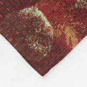 紅葉と素朴タータンチェックブルゴーニュグリーン金ゴールド フリースブランケット (角)