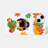 紅葉と緑の着物のこけし人形 Case-Mate iPhoneケース (裏面 (横))