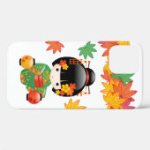 紅葉と緑の着物のこけし人形 Case-Mate iPhoneケース (裏面 (横))